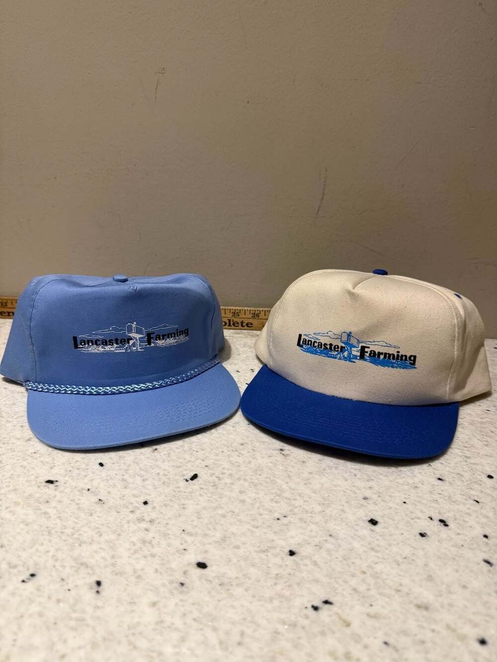 New Lancaster Farming Vintage Trucker Snapback Hat Cap Lot Of 2